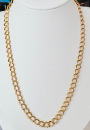 PRETTY GOLD OVER STERLING SILVER DOUBLE LINK CHAIN NECKLACE