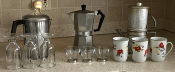 Pias Expresso Coffee Pot Collection And Mugs