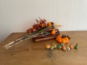 Fall Decorations Pumpkin Mini Gourds And Arrangement