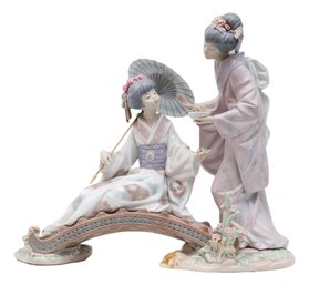 Lladro Springtime In Japan Geisha Girls On Bridge Porcelain Figurine 1445 F29S