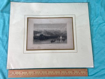 Litho Print Corfu. Drawn By C. Stanfield Sketch W. Page Engraved E. Finden 13.5x11 Matted