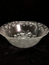 Fruit Etched Glass Bowl