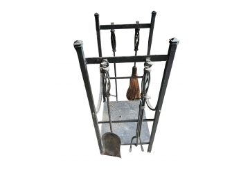 Wrought Iron Wood Holder/fireplace Tools