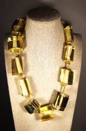 AWESOME 1980s Lucite Acrylic Plastic Beaded Necklace Designer