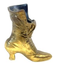Vintage Victorian Style Brass Boot Planter/ Match Holder - Taiwan
