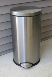 Large Simple Human Stainless Finish Kitchen Trashcan Touch Free Foot Pedal Operation