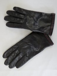 Fownes Genuine Leather Women's Black Wrist Length Gloves - Size Large
