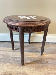 Yankee's Inlayed Wood Side Table