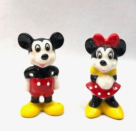 Vintage Mickey & Minnie Mouse Miniature Bone China Figurines