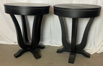 Pair Of Black Contemporary Side Tables