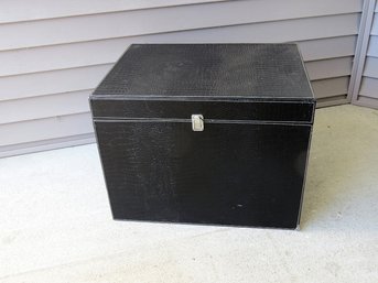 Black 'alligator' Finish Storage Trunk