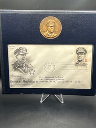 Douglas MacArthur Commemorative Set Medal, First Day Cover, Album