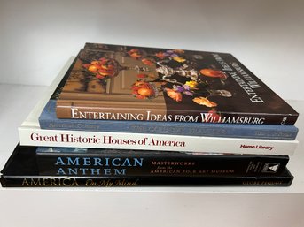 Grouping Of Large Hardcover American Themed Art, Craft & Style Books