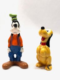 Vintage Goofy & Pluto Miniature Bone China Figurines