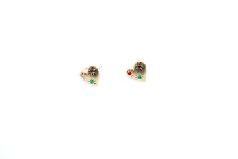 14k Yellow Gold Heart Earrings