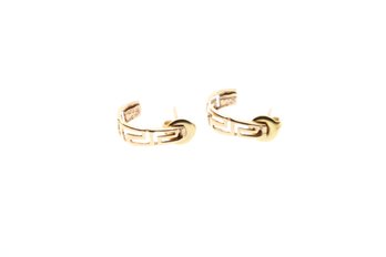 14k Yellow Gold Greek Key Earrings