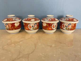 Set Of Vintage Japanese Ceramic Rice Bowls