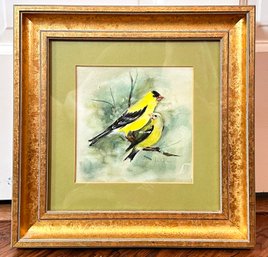 An Original Watercolor - Goldfinch Themed