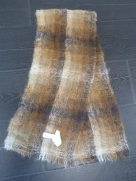 Heather Brae Scotland Mohair Brown Plaid Scarf