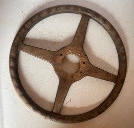 Antique Wood Auto Steering Wheel