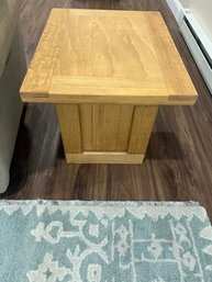 Pair Of Natural Wood Country Style End Tables With A Breadboard Edge By 'this End Up'