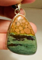 OCEAN JASPER STERLING SILVER PENDANT