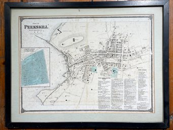 A Framed Vintage Map Of Peekskill, NY