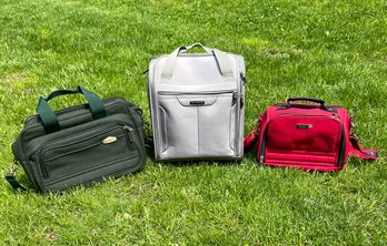 Three Travel Bags- Samsonite Rolling Carry On, Ricardo And Travel Gear