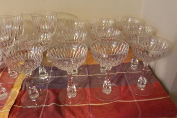 11 Champagne Glasses Eardley By Hawkes Crystal