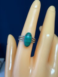 Sterling Silver And Malachite Ring