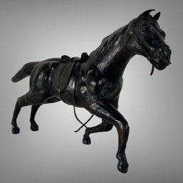 Dark Brown Vintage Leather Wrapped Horse