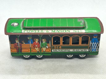Vintage Japanese Tin Lithographed Trolley Car