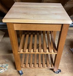 Rolling Butcher Block Top Counter