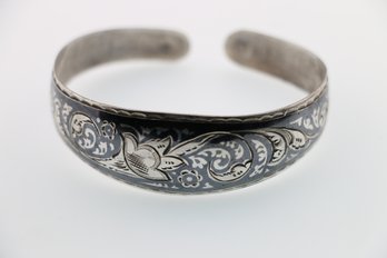 Russian Silver Enamel Niello Bracelet