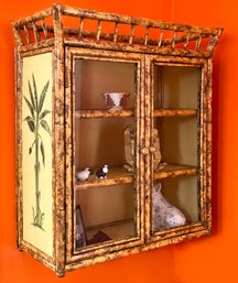 A Faux Bamboo Tropical Curio Cabinet - Wall Mount