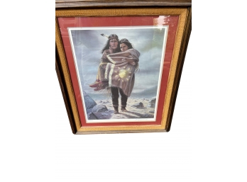 Framed Native Indian Lithograph- Jeremy Prullo