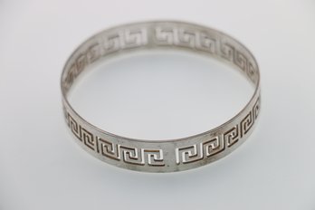 Sterling Silver Italy Greek Key Bangle Bracelet