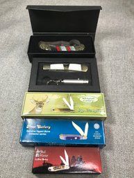 Lot Of Five - Brand New Pocket Knives - Over $250 Retail - Clearance Prices Total Over $180 - Frost Cutlery