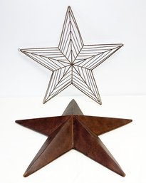 A Pairing Of Large Rustic Metal Barn Stars