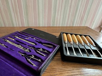 Tools - Drafting Tool Set Made In Germany  & Chisels