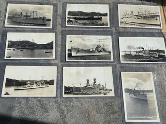 9 WORLD WAR 1 ERA U.S. NAVY BATTLESHIP POSTCARDS- Including Panama Canal Images