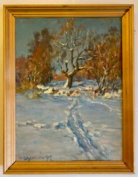 Vintage Russian Oil Painting, 1992, Signed