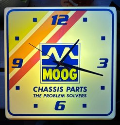 Vintage Moog Light Up Automotive Chassis Parts Advertising Sign