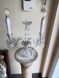 2 Arm Crystal Chandelier Table Lamp