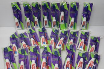 Lot Of 25 New Old Stock Colgate Toothbrush And Toothpaste Travel Packs - Lot 2