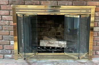 Vintage Brass Fireplace Screen