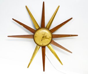 A Vintage 1950's Broadway Sun Form Wall Clock