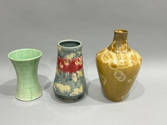 Group Of 3 Pottery Vases