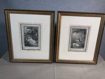 Two Fabulous Antique Prints - 1775 ? - Definitely Could Be That Old - Beautiful Frames - Very Prtetty Pieces