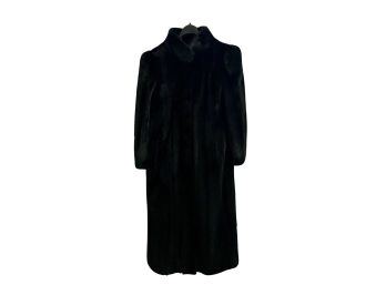 Beautiful Long Black Mink Coat, Size L/XL